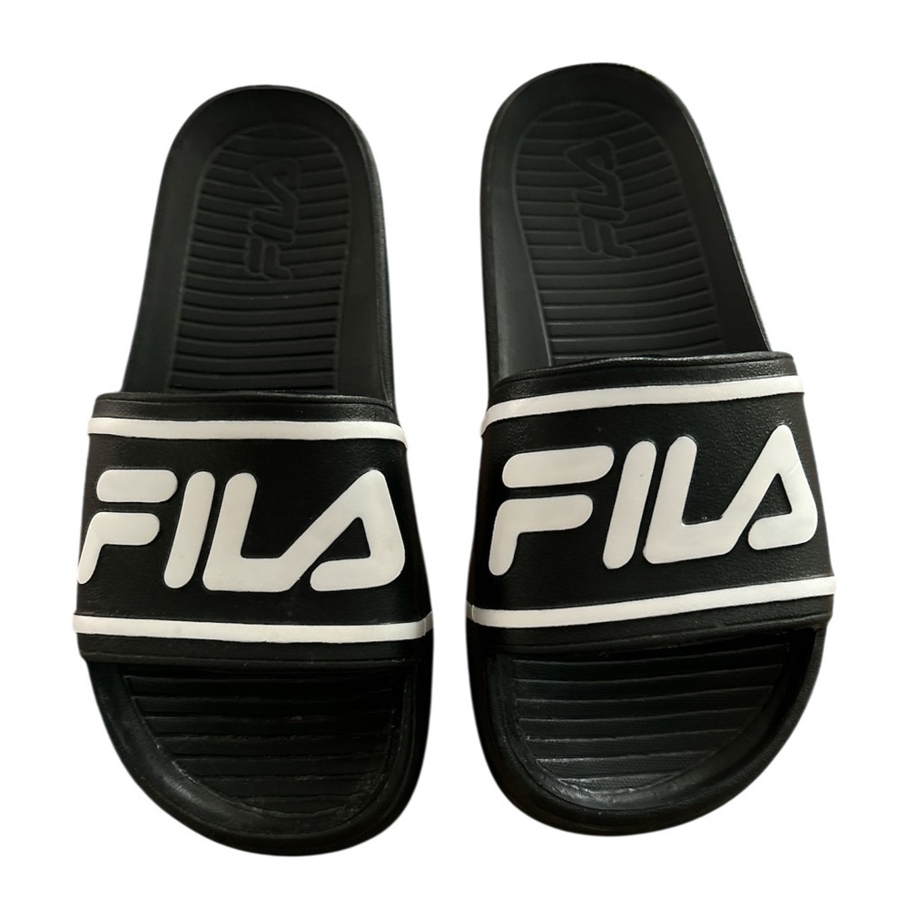 Fila Black and White Slides